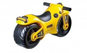 Motocicleta fara pedale pentru copii NOVOKIDS® Super ride, roti late, stabilitate mare, Dimensiuni 60x 20 x 30 Cm, trotineta fara pedale, Galben
