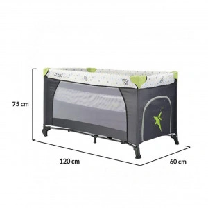 Patut-pliant-transformabil-in-tarc-copii-NOVOKIDS-Little-Star-NEST-60X120-cm-2-Niveluri-Pliabil-Cu-geanta-transport-inclusa-Fermoar-acces-lateral-Verde-cu-Gri_1