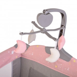 Patut-pliant-transformabil-in-tarc-copii-NOVOKIDS-Onceuponatime-NEST-62X125-cm-2-Niveluri-Jucarie-Carusel-muzical-Fermoar-acces-lateral-Roz-cu-Gri_5