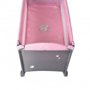 Patut-pliant-transformabil-in-tarc-copii-NOVOKIDS-Sleepy-NEST-60X120-cm-2-Niveluri-Masa-infasat-Jucarie-Carusel-cu-jucarii-din-plus-Fermoar-acces-lateral-Roz-cu-Gri_2