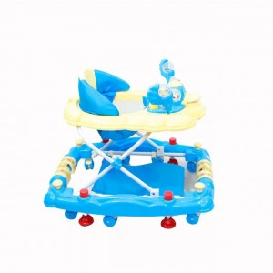 Premergator cu sistem de balansare Baby Care H914, cu melodii, functie balansoar, Ratusca, Albastru