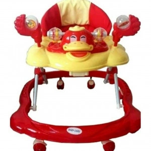 Premergator Reglabil in 3 Trepte Baby Care™ Ratusca, Pliabil, 8 Roti, Cu Melodii, Rosu
