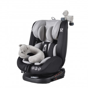 Scaun-Auto-cu-Isofix-NOVOKIDS-Serengenti-Deluxe-Rotire-360-grade-0-36-kg-Tetiera-reglabila-pe-inaltime-Centura-5-puncte-Pernuta-masina-ursulet-Gri_2