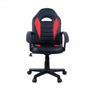 Scaun gaming si birou NOVOKIDS™ Gamer Mini, Rotatie 360 grade, Design ergonomic, Inaltime reglabila 117-127 cm, Latime 60 cm, Max 120 kg, Rosu cu Negru