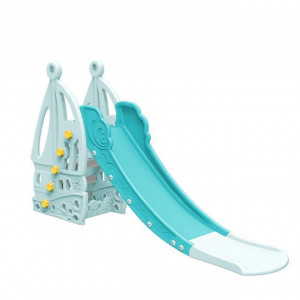 Tobogan Pentru Copii NOVOKIDS™ Nala Castle , Pentru Interior si Exterior, 185 centimetri panta alunecare, Maxim 40 Kg, Model Castel , Albastru