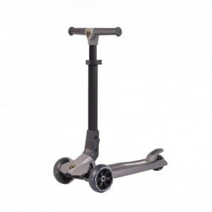 Trotineta copii pliabila din aluminiu NOVOKIDS™ Lamborghini Kick N Roll Edition , Cu roti luminoase din silicon, 3 roti,pliabila, Maner reglabil pe inaltime,Maxim 50 kg, Model premium,Gri