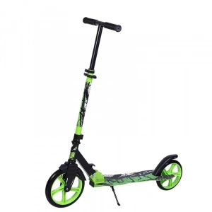 Trotineta copii si adolescenti NOVOKIDS™ Funky Camo PRO, Maxim 100 kg, Functie Super Brake, Diametru roata fata 230 mm, Verde Camuflaj