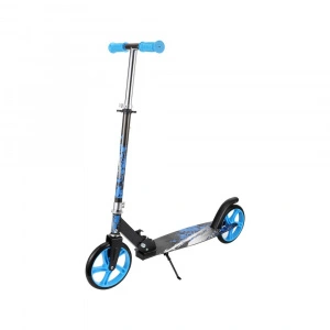 Trotineta copii si adolescenti NOVOKIDS™ Storm Camo PRO, Maxim 100 kg, Functie Super Brake, Maner reglabil pe inaltime, Diametru roata 200 mm, Albastru Camuflaj