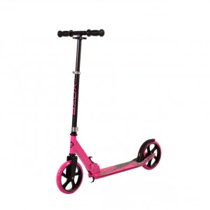 Trotineta din aluminiu NOVOKIDS™ Storm Scooter, maxim 100 kg, Functie Super Brake, Maner reglabil pe inaltime, Diametru roata 200 mm, Roz