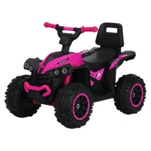 ATV cu Functie de Trotineta Fara Pedale Pentru Copii NOVOKIDS™ Little Monster, Cu Melodii si lumini, Maxim 25 Kg, Masinuta Copii, Sezut comfortabil, Roz