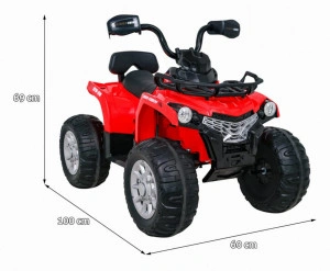 ATV-Electric-cu-acumulator-pentru-copii-NOVOKIDS-Madness-Quad-PRO-Cu-melodii-si-lumini-Lungime-100-cm-3-8-ani-Max-30-kg-Roti-EVA-12V-Rosu