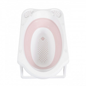 Cadita-pliabila-cu-stender-pentru-bebelusi-si-copii-NOVOKIDS-Maoui-Folding-Tub-Baita-bebe-Forma-ergonomica-Dimensiuni-84x48x23-cm-Supapa-scurgere-Geanta-transport-Roz
