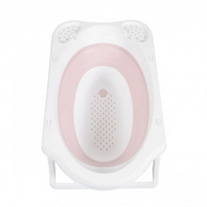 Cadita-pliabila-cu-stender-pentru-bebelusi-si-copii-NOVOKIDS-Maoui-Folding-Tub-Baita-bebe-Forma-ergonomica-Dimensiuni-84x48x23-cm-Supapa-scurgere-Geanta-transport-Roz