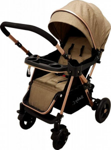 Carucior-nou-nascuti-2-in-1-BABY-CARE-PRO-511-Cadru-aluminiu-Maner-reversibil-Spatar-reglabil-in-5-trepte-Amortizoare-Plasa-insecte-Frana-picior-Pliabil-Maron_1
