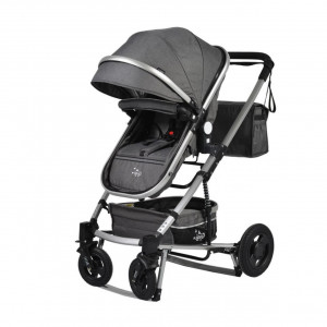 Carucior-nou-nascuti-2-in-1-NOVOKIDS-GIGI-PRO-Cu-geanta-bebe-inclusa-Roti-din-cauciuc-plin-AVE-Cadru-aluminiu-Silver-Maner-reversibil-Spatar-reglabil-in-3-trepte-Amortizoare-Frana-picior-Pliabil-Gri_2
