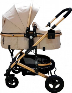 Carucior-nou-nascuti-3-in-1-Baby-Care-PRO-531-Cadru-Aluminiu-Amortizoare-Roti-din-cauciuc-plin-AVE-Landou-Scoica-auto-Spatar-reglabil-3-trepte-Plasa-insecte-Crem_3