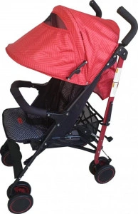 Carucior-sport-tip-umbrela-Baby-Care-PRO-803B-Spatar-reglabil-in-7-trepte-Pozitie-somn-Amortizoare-Frana-picior-Pliabil-Rosu-cu-Imprimeu_1