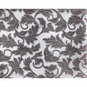 Fata de masa din Brocart (matase) cu motive florale CASA GINO®,ALB SI ARGINTIU,125X140, masa 4 persoane
