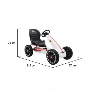 Kart-cu-pedale-pentru-copii-NOVOKIDS-Chrysler-Kart-PRO-Roti-din-cauciuc-EVA-5-8-ani-Carena-Structura-metalica-Frana-de-mana-Functie-FreeWheel-Mers-cu-spatele-Alb_4