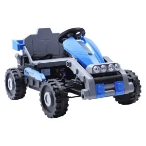 Kart Electric 2-in-1 NOVOKIDS TransformX, transformabil in masinuta electrica copii, baterie 24V, 2 motoare 380W, Roti EVA, Lumini LED, Muzica, Albastru