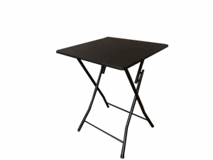Masa plianta cu blat din MDF melaminat HouseXL® Smart Square Table, Dimensiuni 60X60X75 cm, Pentru casa si picnic, Blat 18mm, Picioare din otel, Pliabila, Negru