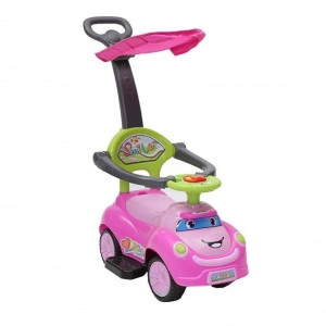 Masinuta-copii-si-bebe-NOVOKIDS-Cartoon-Smile-Cu-melodii-si-lumini-Maner-de-impins-pentru-parinti-detasabil-copertina-de-protectie-detasabila-Functie-trotineta-fara-pedale-Pentru-interior-si-exterior-Roz