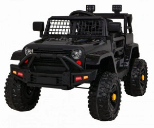 Masinuta Electrica cu acumulator pentru copii NOVOKIDS™ Dark Knight Jeep PRO, Max 30 kg, 3-8 ani , Cu melodii si lumini, 12V, 2 Viteze, Negru