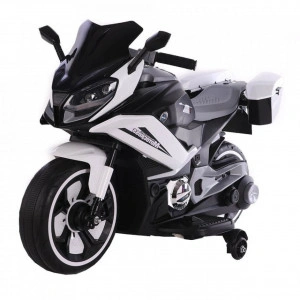 Motocicleta-Electrica-cu-Acumulator-Pentru-Copii-NOVOKIDS-Nepal-Premium-Motor-3-8-ani-max-30-kg-Cu-Bluetooth-Melodii-si-Sunete-Roti-ajutatoare-lungime-108-cm-Cu-portbagaj-Alb-cu-Negru