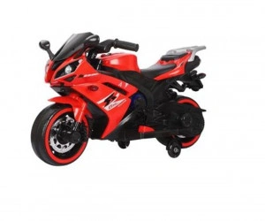 Motocicleta Electrica cu Acumulator Pentru Copii NOVOKIDS™ Storm Motor Duo GTX, Cu melodii si lumini, 12V, Max 30 kg, Trotineta Electrica, Roti ajutatoare, Mers cu spatele, Rosu