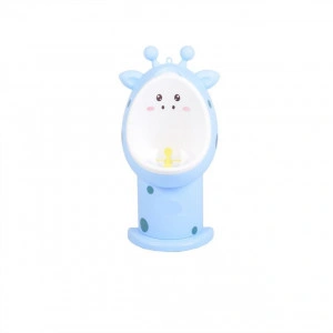 Olita copii tip Pisoar NOVOKIDSª Funny Giraffe, Cu morisca, Vas detasabil, Atasabila la peretele baii, Model Girafa , Albastru