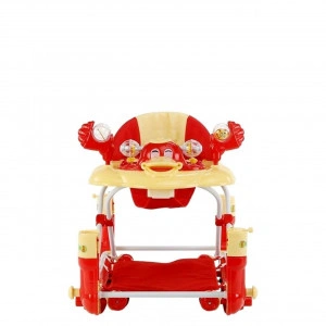 Premergator cu sistem de balansare Baby Care™ H914, cu melodii, functie balansoar,Ratusca, Rosu