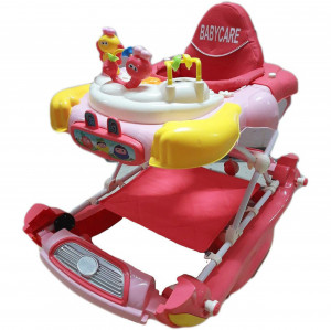 Premergator-cu-sistem-de-balansare-Reglabil-in-3-Trepte-Baby-Care-Iepuras-8-Roti-Pliabil-Cu-Melodii-Roz_1