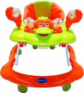 Premergator-reglabil-in-3-trepte-NOVOKIDS-Baby-C-cu-melodii-roti-silentioase-din-silicon-Ratusca-Pliabil-Verde-si-Portocaliu_3
