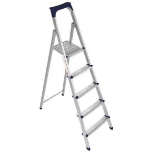 Scara Pliabila Dubla cu Platforma HouseXL™, Plianta, Metalica, Design Special Anti-Alunecare, 4+1 Trepte - Img 1