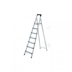 Scara Pliabila Dubla cu Platforma HouseXL™, Plianta, Metalica, Design Special Anti-Alunecare, 6+1 Trepte - Img 1