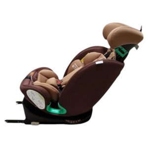 Scaun Auto cu Isofix Baby Care™ HD18, Cu rotire 360 grade, Omologare R-129 i-Size, 0-36 kg, Tetiera reglabila, Transformabil in scoica auto, Sistem de prindere in centura de siguranta, Husa detasabila, Maro Bej - Img 4