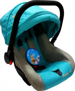 Scoica auto pentru bebelusi Baby Care™ PRO, cos auto, maner reglabil, captuseala comfortabila, Omologare R-129 i-Size, sistem de prindere, maximum 13 kg, Albastru Aqua
