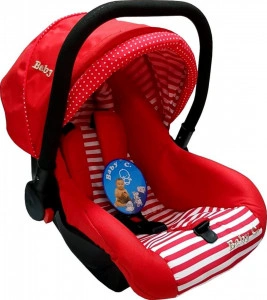 Scoica auto pentru bebelusi Baby Care™ PRO, cos auto, maner reglabil, captuseala comfortabila, sistem de prindere, Omologare R-129 i-Size, maximum 13 kg, Rosu cu dungi