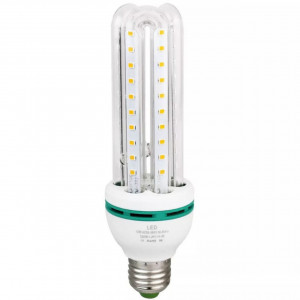Set 10 becuri LED Efficient Led, E27, 16W, 4 tuburi, lumina alba rece, fasung normal