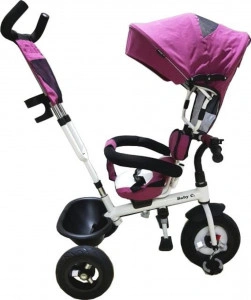 Tricicleta-cu-copertina-NOVOKIDS-Baby-C-roti-din-cauciuc-frana-si-maner-pentru-parinti-cadru-metalic-Mov_2