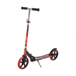 Trotineta copii si adolescenti NOVOKIDS™ Storm EVO PRO, Maxim 100 kg, Functie Super Brake, Maner reglabil pe inaltime, Diametru roata 200 mm, Rosu
