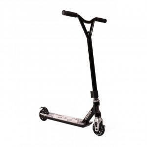 Trotineta-profesionala-Freestyle-NOVOKIDS-Stunter-PRO-maxim-100-kg-Frana-picior-Cadru-si-roti-aluminiu-Diametru-roata-100-mm-Alb-cu-Negru