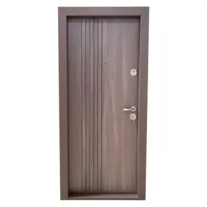 Usa metalica de apartament Novo Doors NDS29 de culoare Maron Tanganica cu deschidere pe Stanga