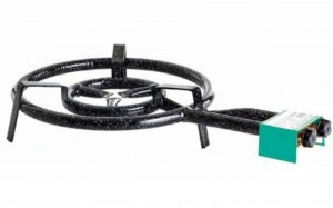 Arzator rotund (pirostrie) din aliaj HouseXL® Palio pentru cherhanale si plite , 2 robineti, 2 arzatoare, GPL, interior si exterior, diametru 50 cm