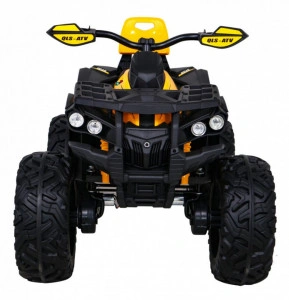 ATV-Electric-cu-acumulator-pentru-copii-NOVOKIDS-PowerQuad-PRO-Cu-melodii-si-lumini-Lungime-103-cm-3-8-ani-Max-35-kg-Roti-EVA-12V-4-motoare-Negru-cu-Galben