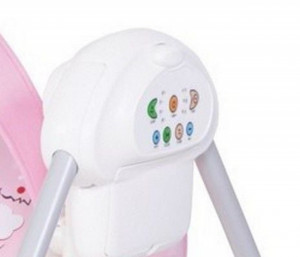 Balansoar-Pentru-Bebelusi-cu-conectare-la-priza-NOVOKIDS-Party-Swing-Multifunctional-Pliabil-3-Viteze-Leganat-Husa-Lavabila-8-Melodii-cu-reglaj-volum-Roz