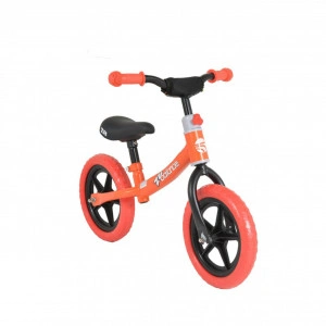 Bicicleta pedagogica fara pedale pentru copii NOVOKIDS™ Happy 2B, Roti 12" inch, 1-5 ani, Maxim 20 kg, Cadru carbon, Roti din spuma cauciucata EVA, Portocaliu