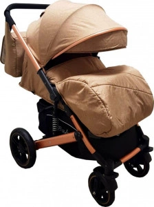Carucior-nou-nascuti-2-in-1-BABY-CARE-PRO-512-Cu-geanta-bebe-inclusa-Suspensii-Cadru-aluminiu-Gold-Maner-reversibil-Spatar-reglabil-in-5-trepte-Amortizoare-Plasa-insecte-Frana-picior-Pliabil-Maron-Gold_3