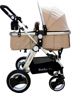 Carucior-nou-nascuti-2-in-1-Baby-Care-PRO-S535-Cadru-Aluminiu-roti-din-cauciuc-plin-landou-reversibil-Spatar-reglabil-in-3-trepte-Crem_1