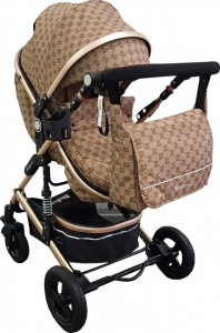 Carucior-nou-nascuti-3-in-1-Baby-Care-PRO-531-Cu-geanta-bebe-Cadru-Aluminiu-Gold-Amortizoare-Roti-din-cauciuc-plin-AVE-Landou-Scoica-auto-Spatar-reglabil-3-trepte-Plasa-insecte-Beige-cu-imprimeu-Maron_5